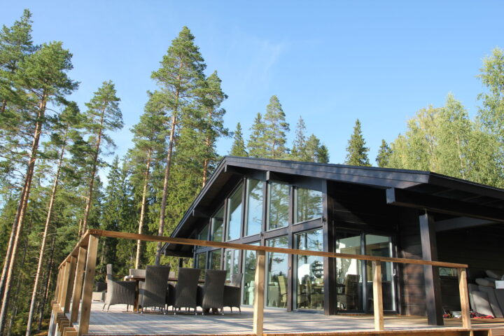 Lintuturvallinen lasi mahdollistaa suuret lasipinnat luonto huomioiden
